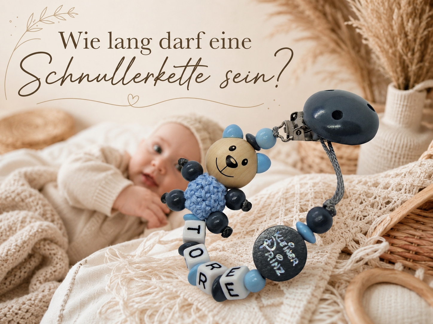 Wie lang darf eine Schnullerkette sein? Das sollten Eltern wissen