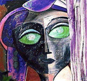 "Erkenntnis Haidhausen 1994"/ 100 x 100, Leinwand auf Holz, 1995,  Privathaus Valbonne, F