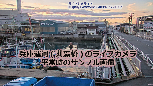 兵庫県の海ライブカメラ｢兵庫運河(苅藻橋)｣の平常時のサンプル画像