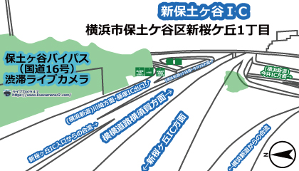 保土ヶ谷バイパスの渋滞ライブカメラ「新保土ヶ谷ＩＣ」の平常時のサンプル画像