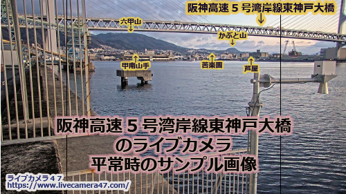 兵庫県の海ライブカメラ｢阪神高速5号湾岸線 東神戸大橋｣の平常時のサンプル画像