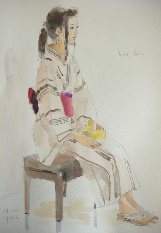 渋めの浴衣 洋画家 山本佳子の作品紹介