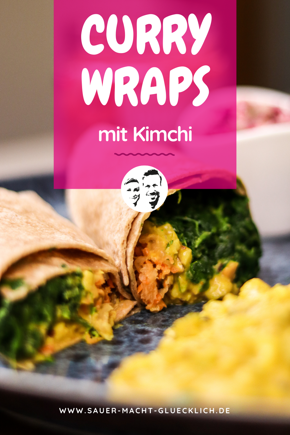 Herzhafte Curry Wraps mit Kimchi - endlich mal gesund und sättigend!