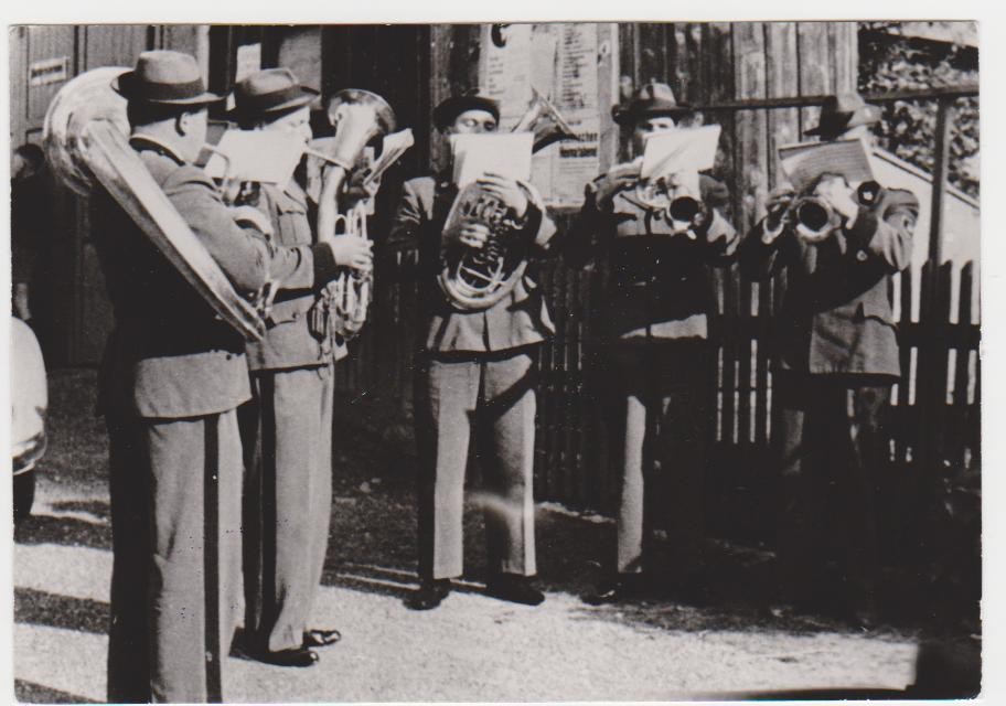 Bläserquintett um 1958 Enzinger Antonl, Klumaier Hermann, Dietrich Willi, Bärnfeind Walter und Kargl Hubert