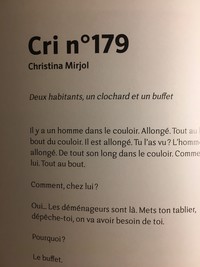 Revue, Pourtant, n°1, juillet 2020, Cri n° 179 de Christina Mirjol.