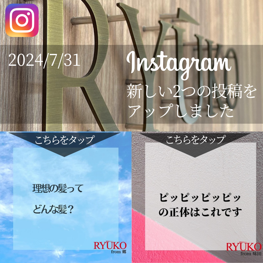 「理想の髪ってどんな髪？」「ピッピッピッの正体はこれです」インスタ更新情報