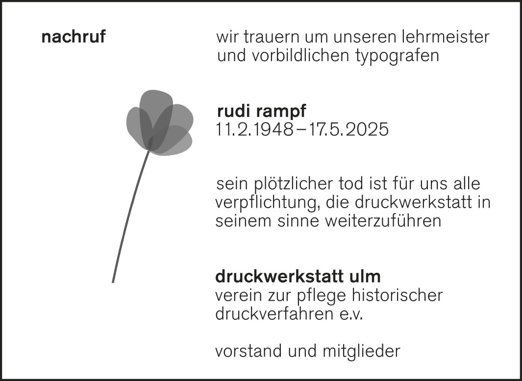Wir trauern um unseren Rudi Rampf