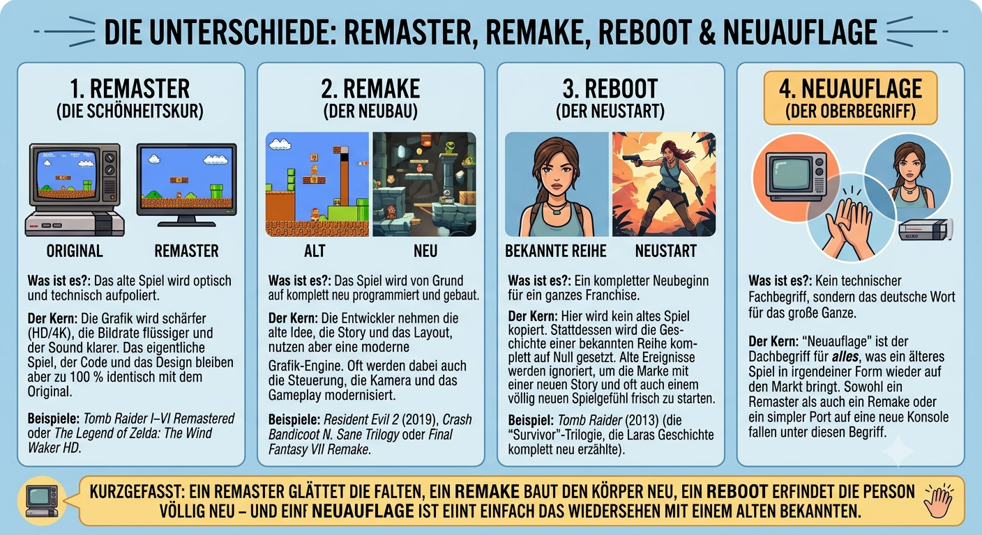 Erklärung - Remaster, Remake und Reboot