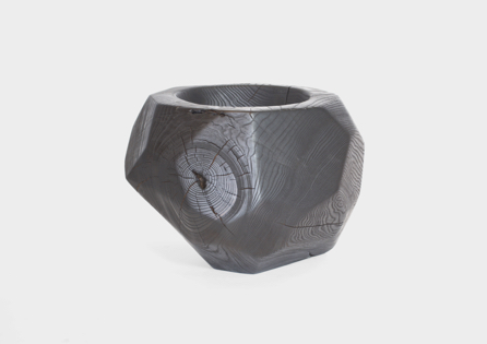 Jörg Pietschmann · V2831 · Ash, burned wood, collectible design, vessel, bowl, woodworking, interiordesign, woodsculptures, art, woodart, wooddesign, decorativewood, originalartwork, modernwoodsculpture, oldwood, functional sculpture, artfurniture