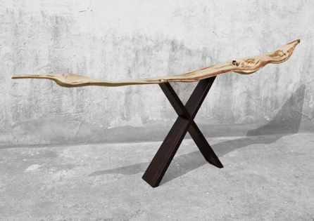 Jörg Pietschmann · C1176 · Beech, Smoked Oak, stand, regal, shelf, rack, Desk, bench, stool, console, sculpture, woodworking, interiordesign, woodsculpture, art, woodart, wooddesign, decorativewood, originalartwork, modernwoodsculpture, joergpietschmann