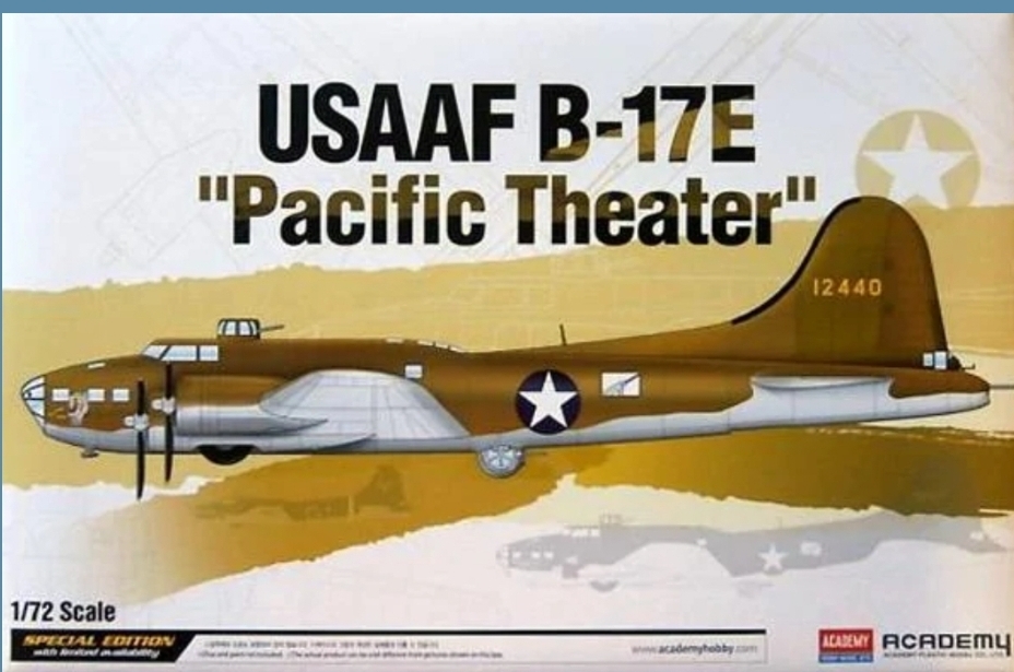 Academy 12533 (voorraad) - scale 1/72 - release 2016 - first release 1988. Boeing B-17E Flying Fortress, 65 BS / 43 BG, Pacific 1943 