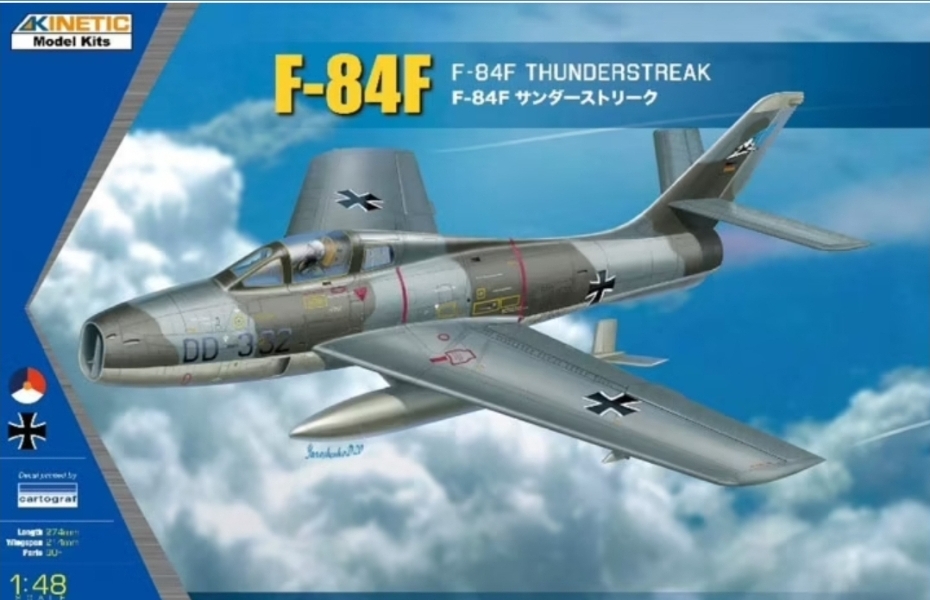 Kinetic K48068 (voorraad) - scale 1/72 - release 2020 - first release 2007. F-84F Thunderstreak, KLU