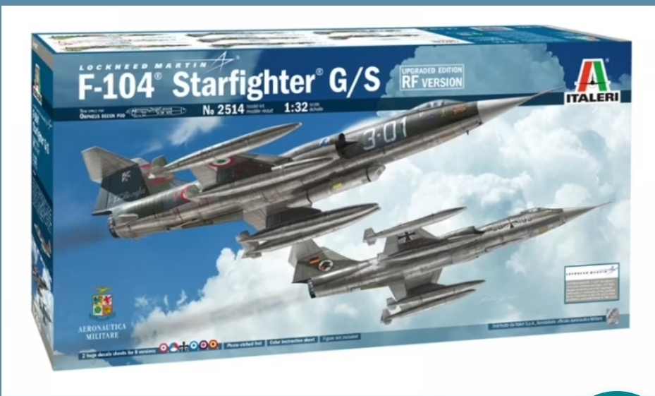 Italeri 2514 (voorraad) - scale 1/32 - release 2018 - first release 2013, F-104G Starfighter, KLu, 322/323 SQ, Leeuwarden AB, Holland June 1977 