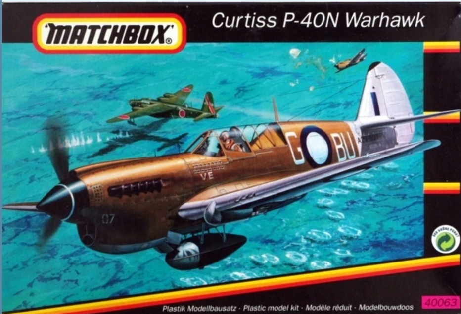Matchbox 40063 - scale 1/72 - release 1995 - first release 1976. Curtiss P-40N Warhawk, ML-KNIL, 120 SQ,  Australia 1944