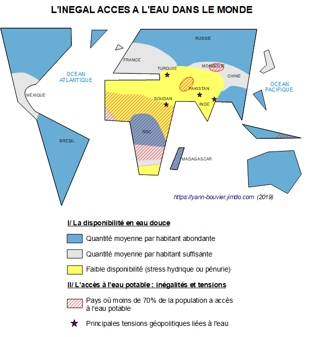 Schema De Geographie 2nde L Inegal Acces A L Eau Dans Le Monde Cours D Histoire Geographie En Lycee Par Yann Bouvier