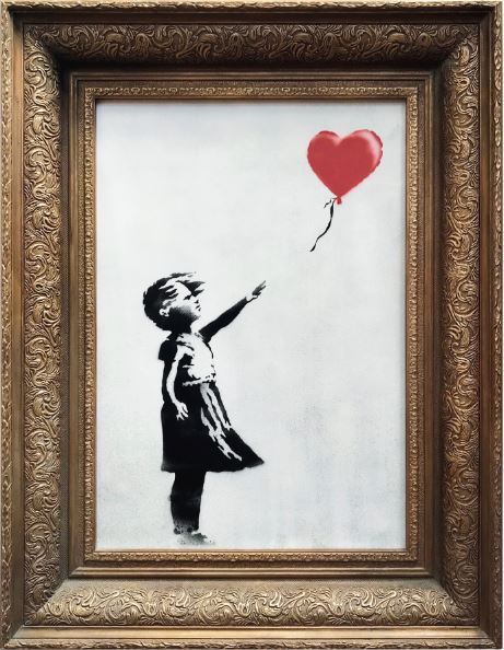 Banksy, Girl with balloon, 2006, spray e acrilico su tela, 101x78cm