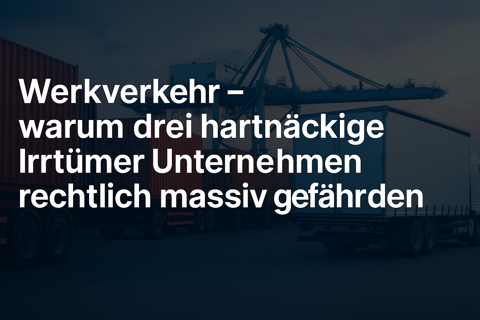 Werkverkehr – warum drei hartnäckige Irrtümer Unternehmen rechtlich massiv gefährden