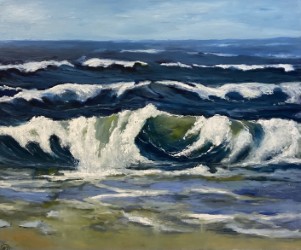 "Große Welle, Öl auf Leinwand, 120x100 cm, Pinseltechnik