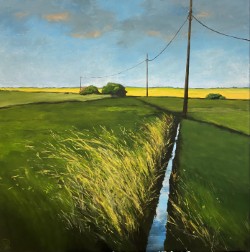 "Ostfriesische Landschaft", Acryl auf Leinwand, 100x100cm, Pinseltechnik