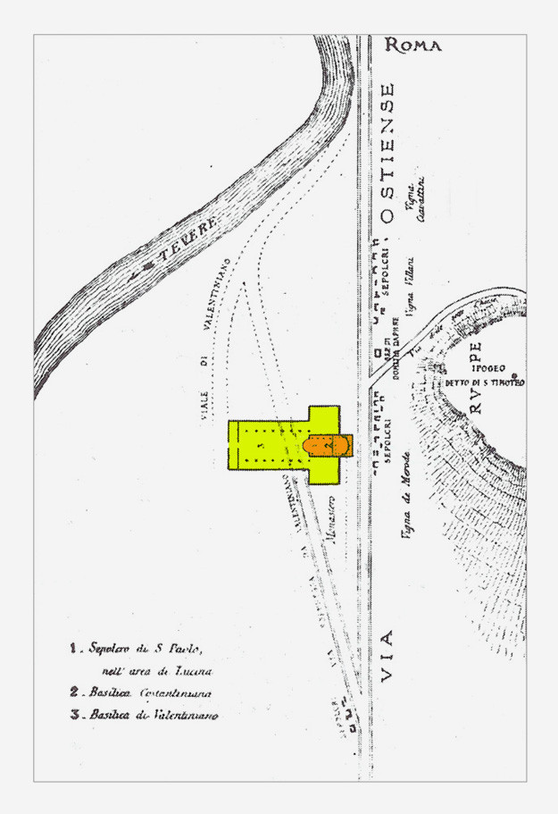 Planimetria Via Ostiense, basilica S. Paolo f.l.m.