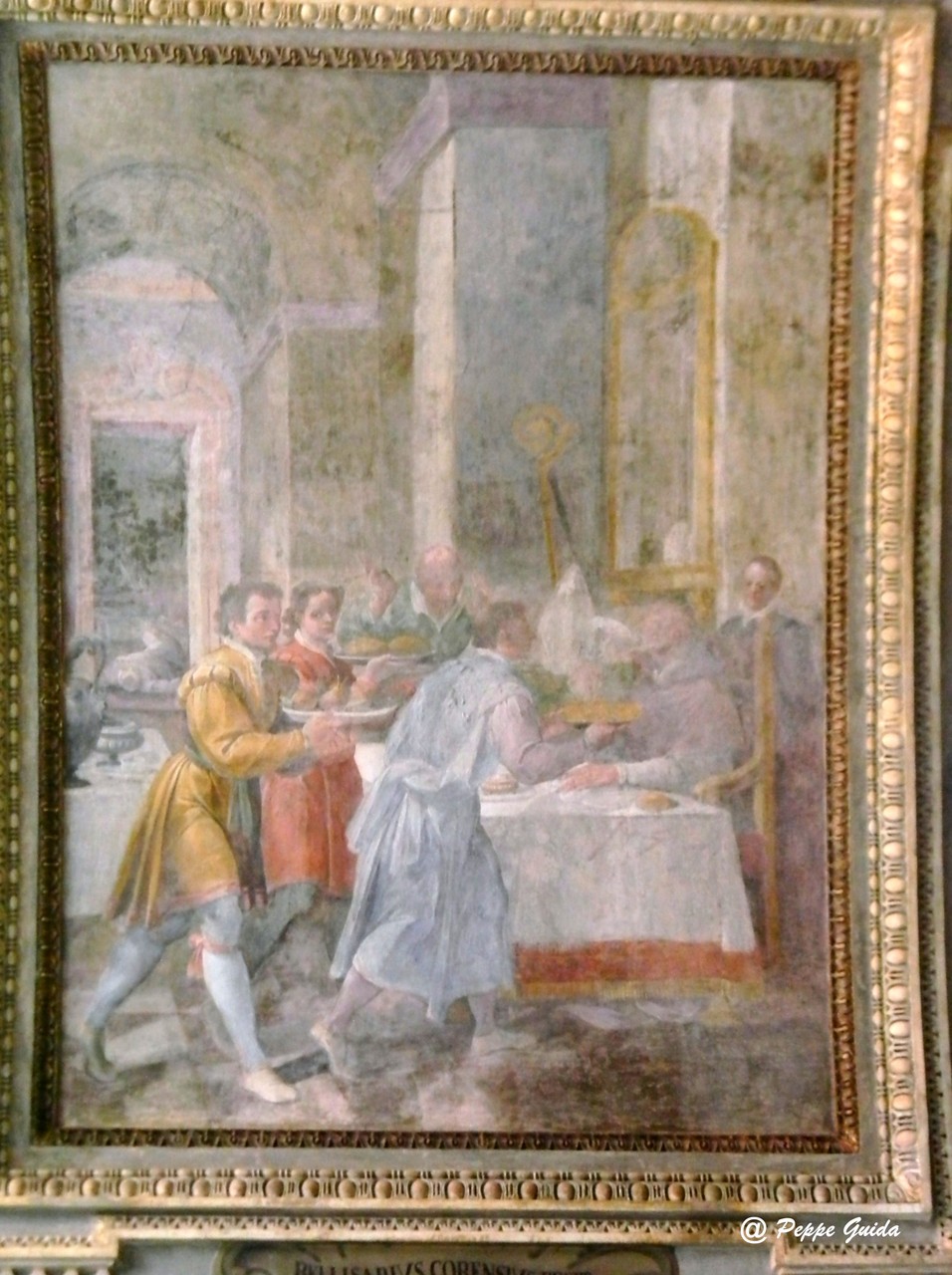 B. CORENZIO-A. NUCCI-V. DE PINO, S. Sabino che beve innocuamente il veleno (1597-1599), affresco [foto Peppe Guida]