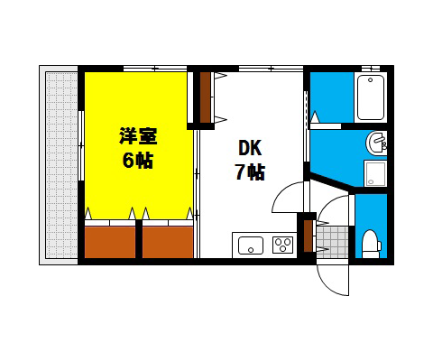岡山県岡山市北区新屋敷町の賃貸物件 間取り図