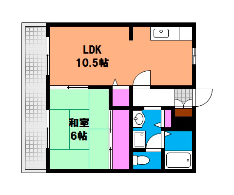 岡山市北区西崎本町の賃貸物件 間取り図