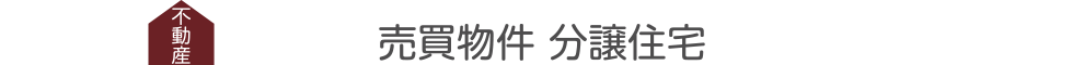 不動産 売買物件 分譲住宅