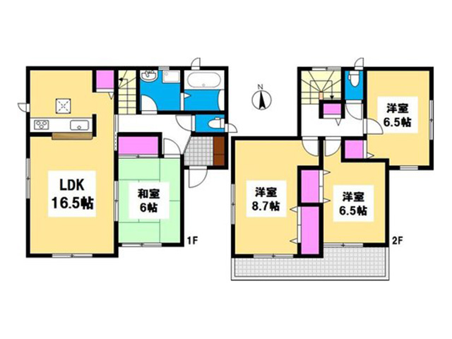 岡山県瀬戸内市長船町長船の新築 一戸建て分譲住宅の間取り図