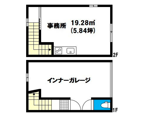 岡山県岡山市北区下伊福上町の賃貸物件 間取り図