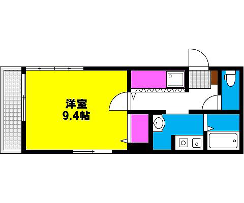 岡山市北区田町の賃貸物件 間取り図