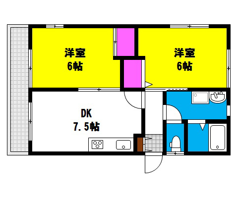 岡山県岡山市北区新屋敷町の賃貸物件 間取り図