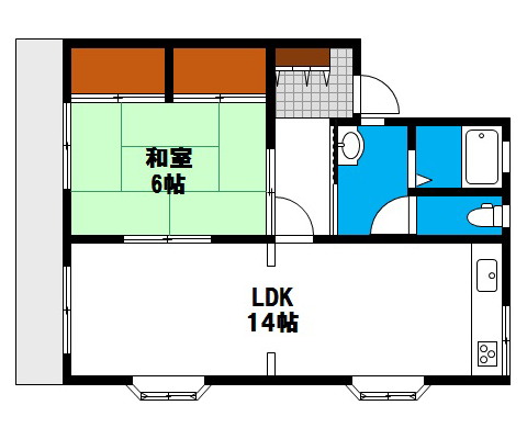 岡山県岡山市北区西崎本町の賃貸物件アパートの間取り図