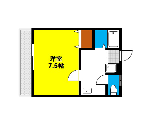 岡山県岡山市北区新屋敷町の賃貸物件 間取り図