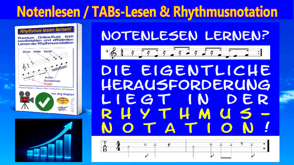 Schluss mit dem Rhythmus-Rätselraten beim Notenlesen oder Tabulaturlesen – So lernst Du Rhythmuslesen endlich sicher und stressfrei!