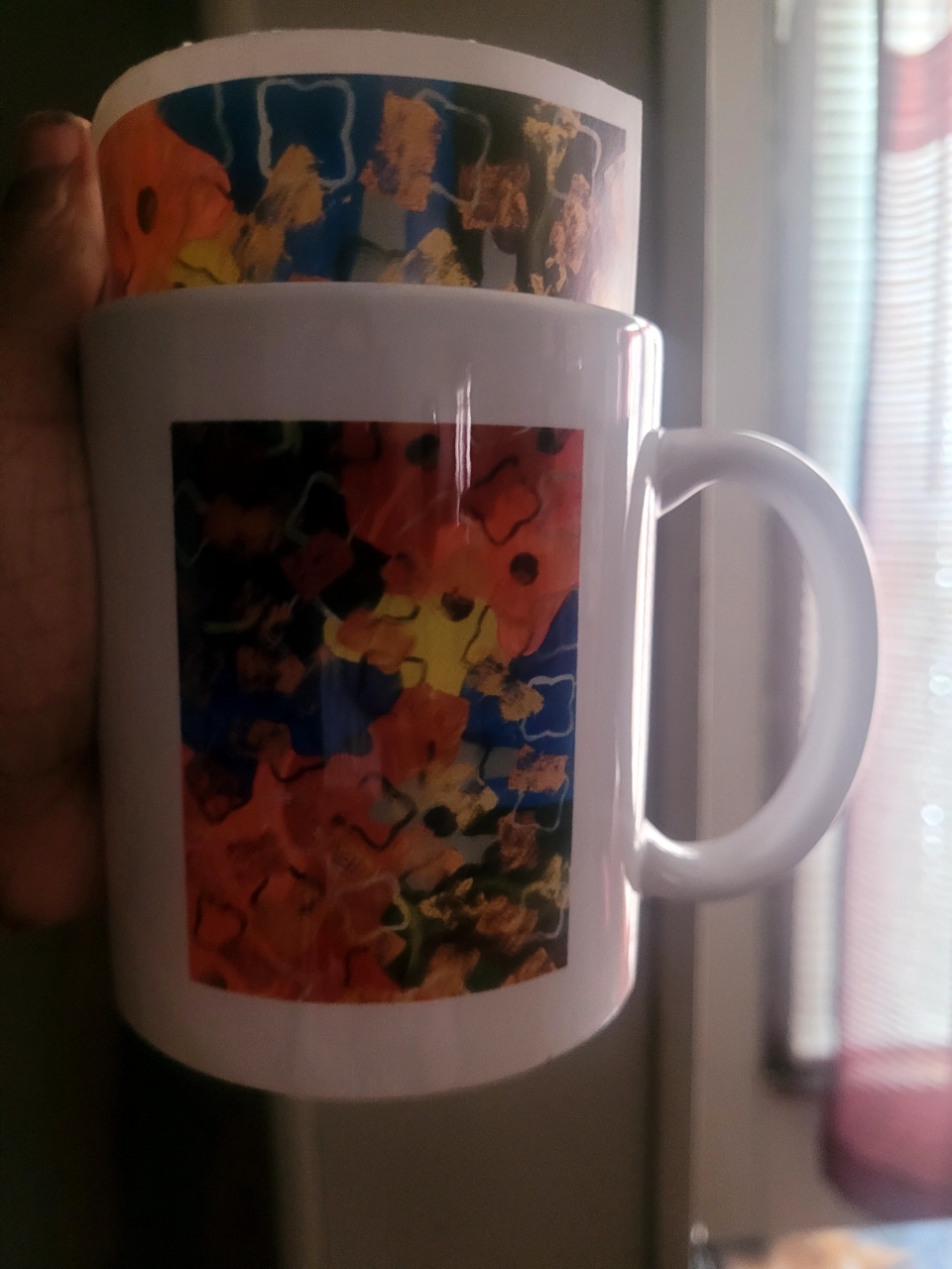 Coffee Mugs with abstract art on them 