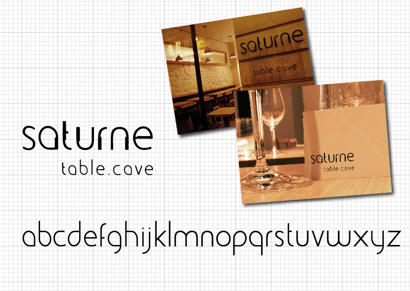 création identité visuelle restaurant Saturne table cave paris réalisation logo conception typographie charte graphique carte de visite enseigne