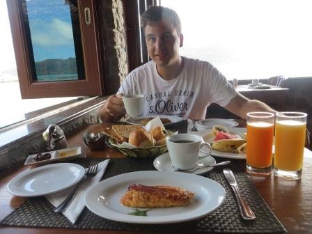 Leckeres Frühstück im Chalets Cotes Mer 