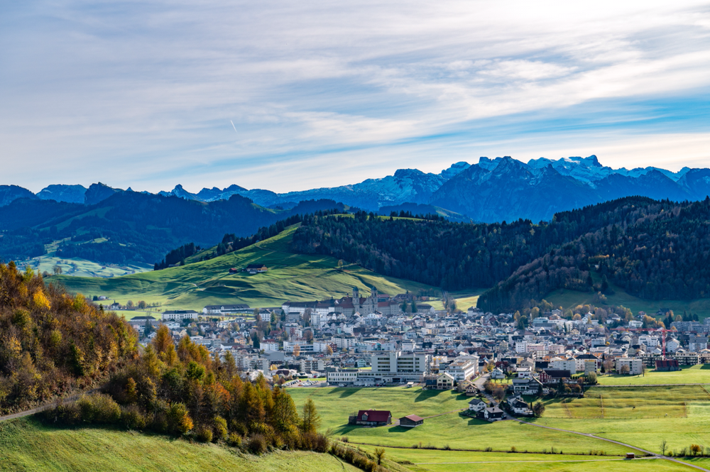Einsiedeln mit Alpenpanorama 