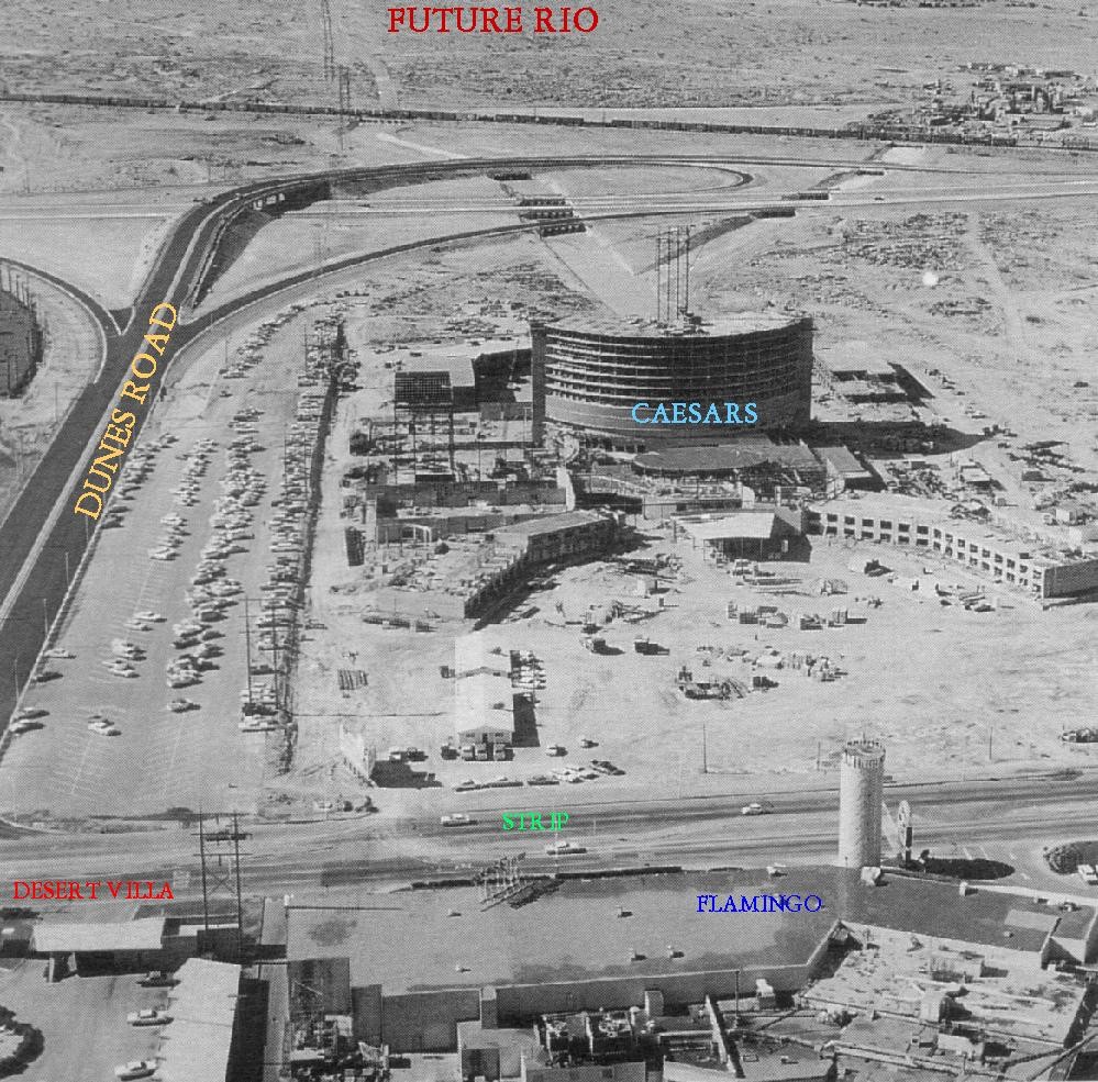 Années 60 début de construction du Caesar Palace ouvert le 05/08/66
