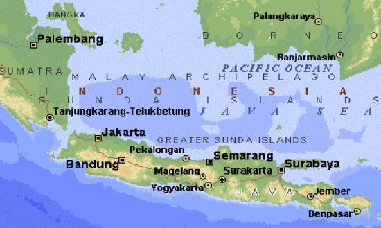 Map of Java Island