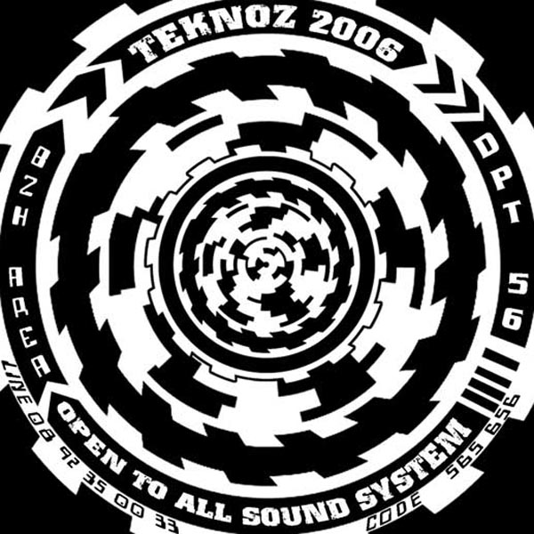 Flyer1 du Teknoz 2006 Meucon Morbihan Bretagne Teknival Archives Free party KD.BZH - JC TROUDET