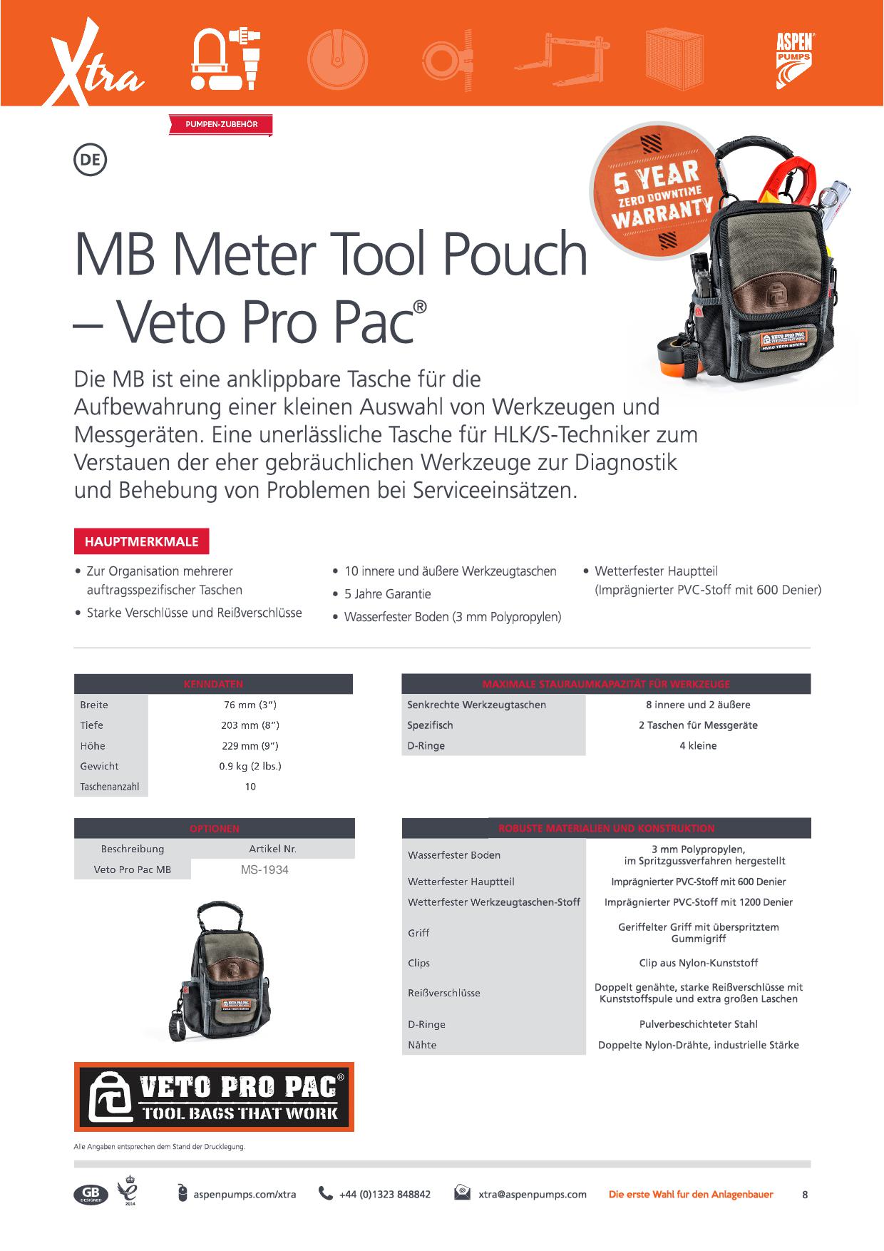 Veto MB Tool Pouch - Malessa & Schüller GmbH