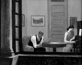 ©Edward Hopper, Room in New York, 1932.