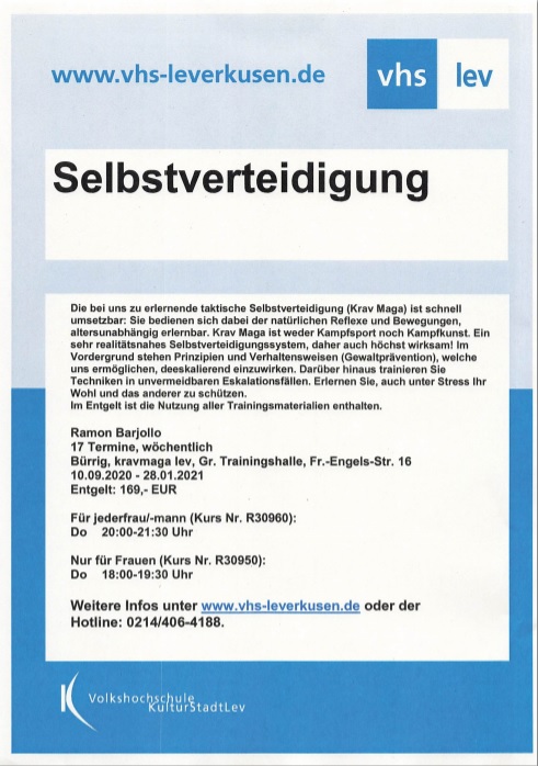 Kickboxen Boxen Selbstverteidigung Kickboxen Kampfsportclub KSC Bürrig Leverkusen Fitnessboxen Betriebssport VHS Volkshochschule ZGS Zentrum für Gewaltprävention und Sport
