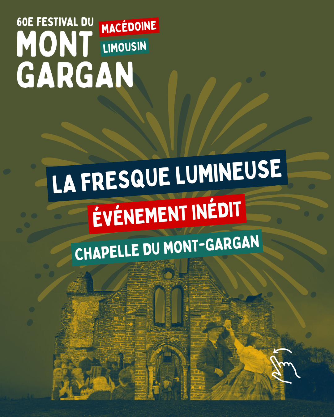 Fresque lumineuse sur la chapelle du Mont-Gargan