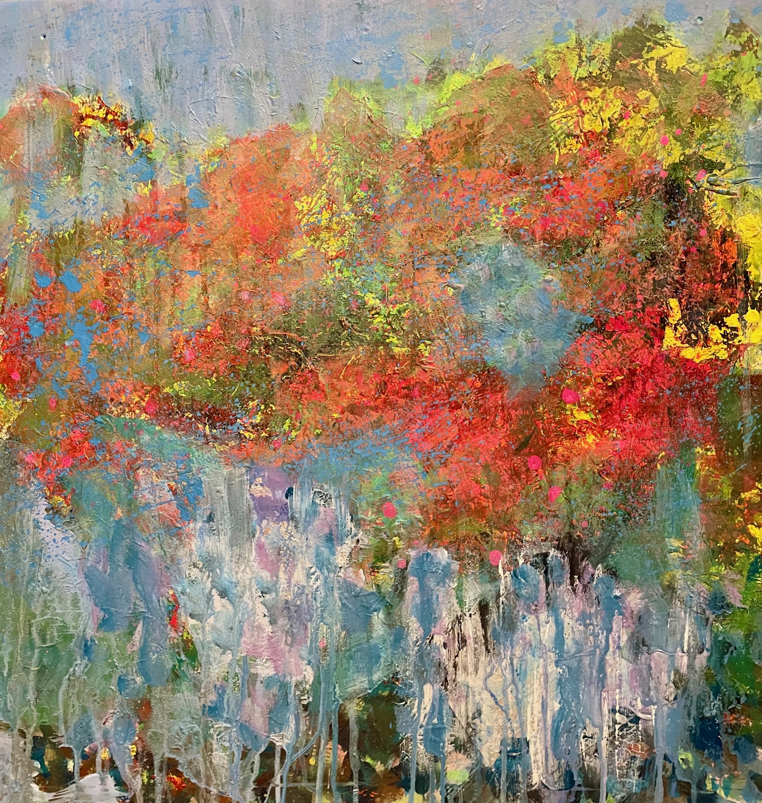 1 - Mexiko / Collage / Acryl/Leinwand /55 x 57 / 2024