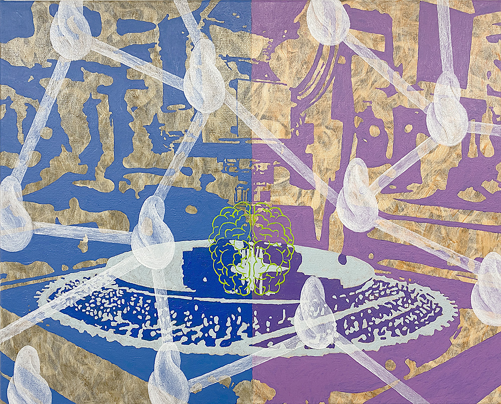 immer wieder aufstehen 5, 2025, Öl auf Leinwand, 60 x 75 cm