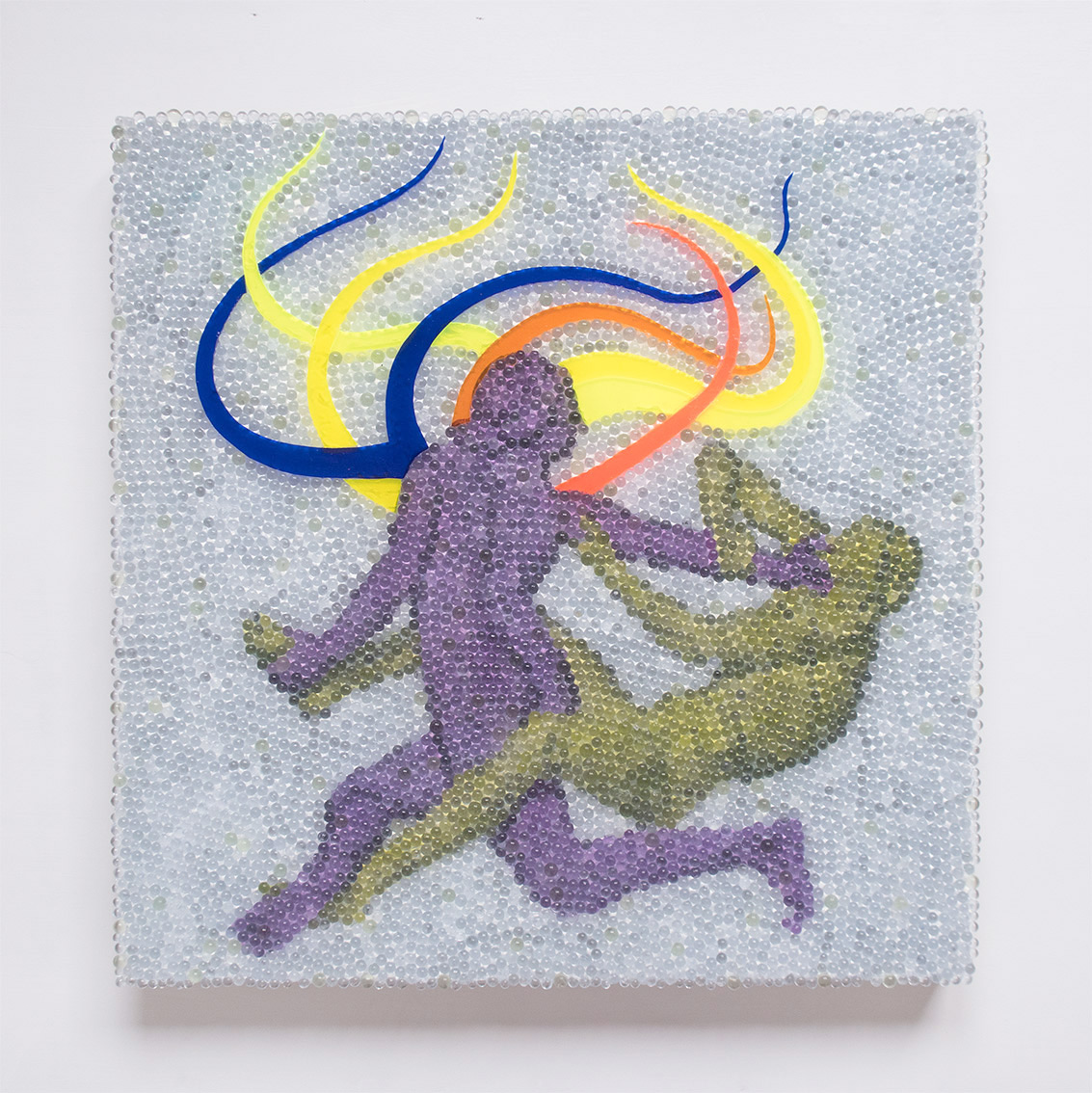 Zentrumsgeflüster 4, Mixed Media, 60 x 60cm, 2022  / aus der Serie: inside paradise