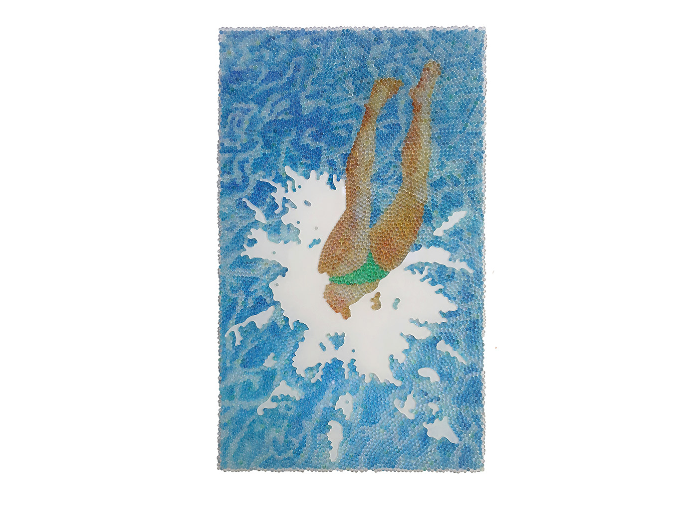 Alle Lust will Ewigkeit   1, Glaskugeln, Plexiglas auf Öl, Leinwand und Holz, 2018, 100 x 60 cm (Sammlung Kypta, Offenbach)